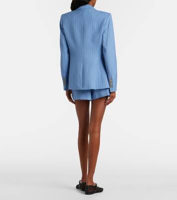 Shorts Piper de mezcla de lino a rayas | Veronica Beard