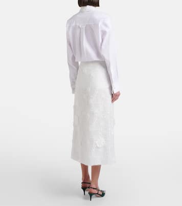 Jupe midi Sheer Meadow en organza à fleurs | Dorothee Schumacher