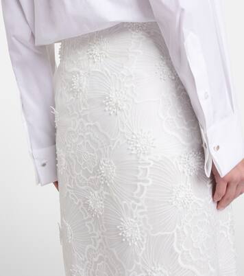 Jupe midi Sheer Meadow en organza à fleurs | Dorothee Schumacher