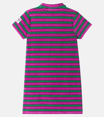 Striped cotton-blend terry polo dress | Bobo Choses