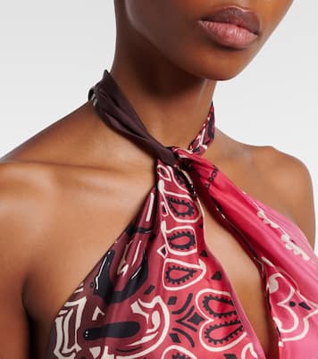 Printed halterneck silk top | The Attico