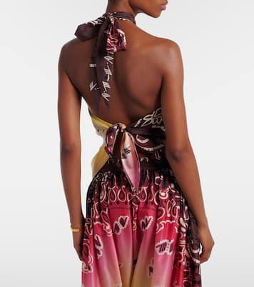 Printed halterneck silk top | The Attico