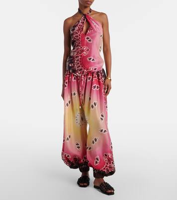 Printed halterneck silk top | The Attico