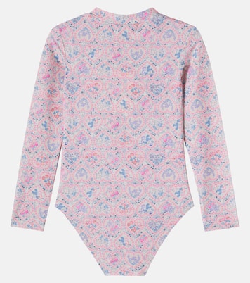 Printed rashguard swimsuit | Wheat