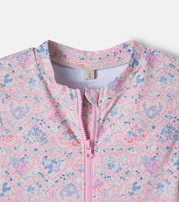 Printed rashguard swimsuit | Wheat