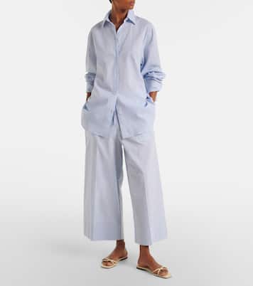 Cotton and linen wide-leg pants | Toteme