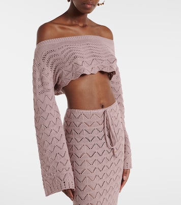 Cropped-Top Helena aus einem Baumwollgemisch | Bananhot