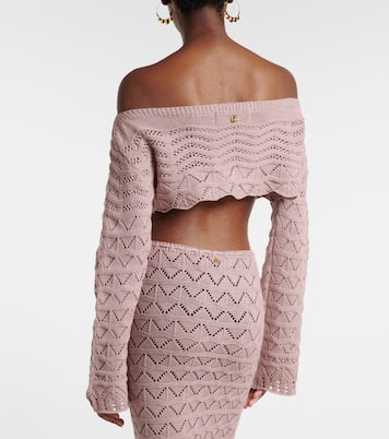 Cropped-Top Helena aus einem Baumwollgemisch | Bananhot