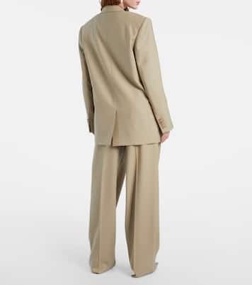 Pantaloni a gamba larga in lana e seta | Saint Laurent