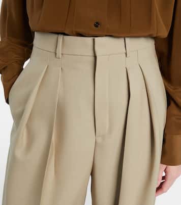 Pantaloni a gamba larga in lana e seta | Saint Laurent