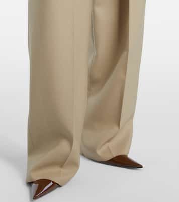 Pantaloni a gamba larga in lana e seta | Saint Laurent