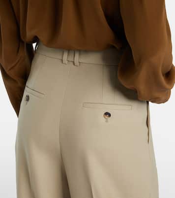 Pantaloni a gamba larga in lana e seta | Saint Laurent