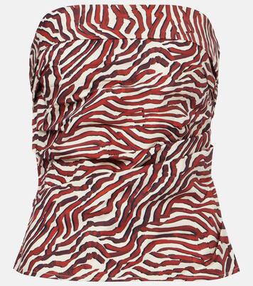 White Label Maisy printed cotton-blend tube top | Proenza Schouler