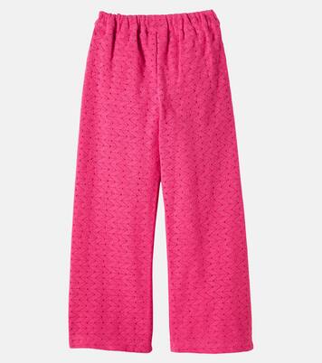 Crochet cotton wide-leg pants | Mini Rodini