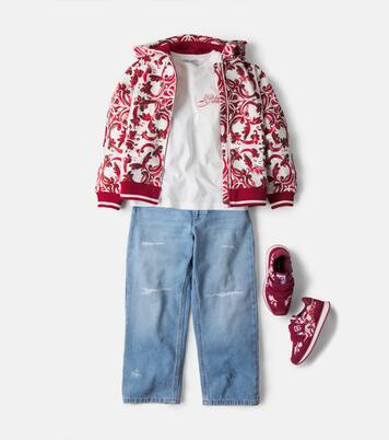 Bedruckte Kapuzenjacke aus Baumwolle | Dolce&Gabbana Kids