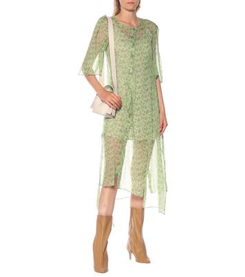 Robe asymétrique imprimée en soie | Acne Studios