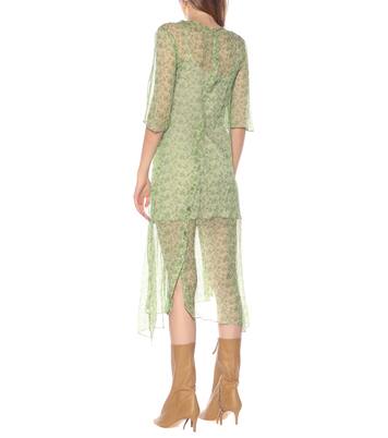 Robe asymétrique imprimée en soie | Acne Studios