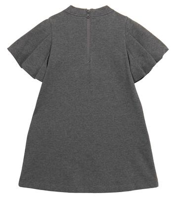 Logo stretch-cotton dress | Brunello Cucinelli Kids