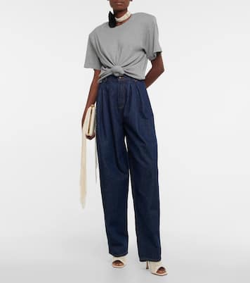 Cropped cotton-blend T-shirt | Magda Butrym