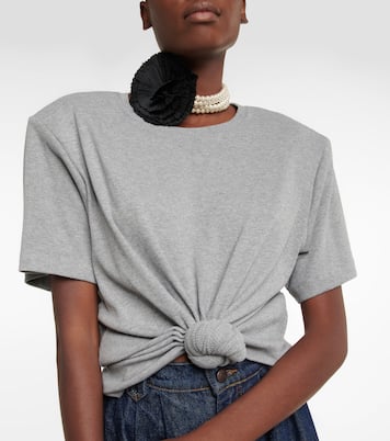 Cropped cotton-blend T-shirt | Magda Butrym