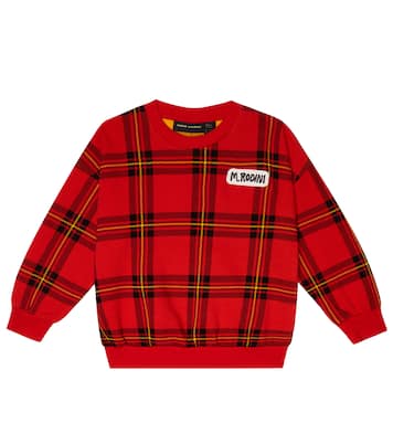 Checked cotton sweatshirt | Mini Rodini