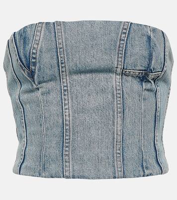 Bustier-Top Ma aus Denim | Amiri