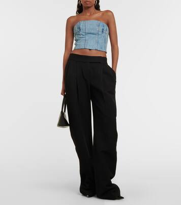 Bustier-Top Ma aus Denim | Amiri