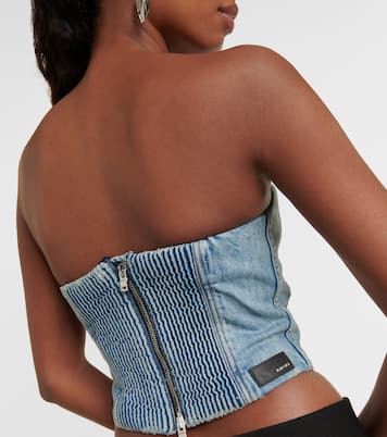 Bustier-Top Ma aus Denim | Amiri