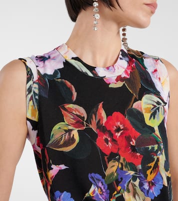Tank top de punto de seda floral | Dolce&Gabbana