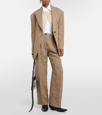 Weite High-Rise-Hose aus einem Leinengemisch | Acne Studios