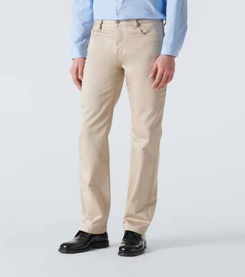 Cotton satin straight pants | Ami Paris