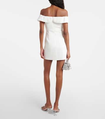 Robe en crêpe à encolure bardot | Self-Portrait