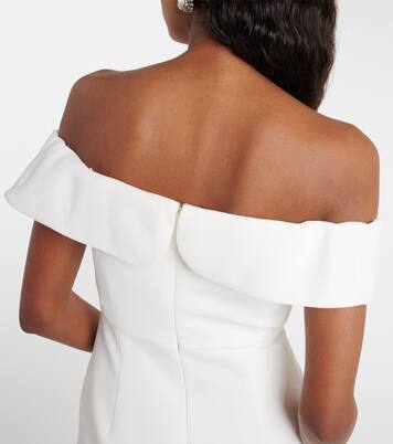 Robe en crêpe à encolure bardot | Self-Portrait