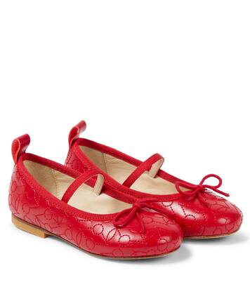 Embroidered leather ballet flats | Bonpoint