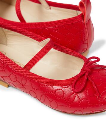 Embroidered leather ballet flats | Bonpoint