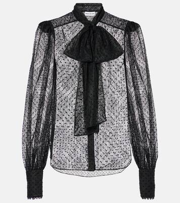 Ethel tie-neck lace blouse | Rebecca Vallance
