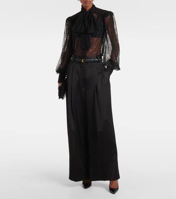 Ethel tie-neck lace blouse | Rebecca Vallance