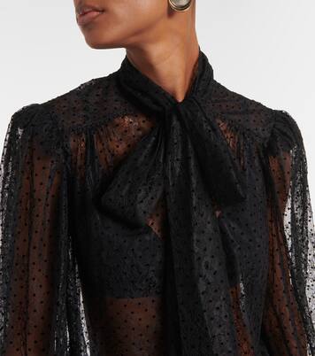 Ethel tie-neck lace blouse | Rebecca Vallance