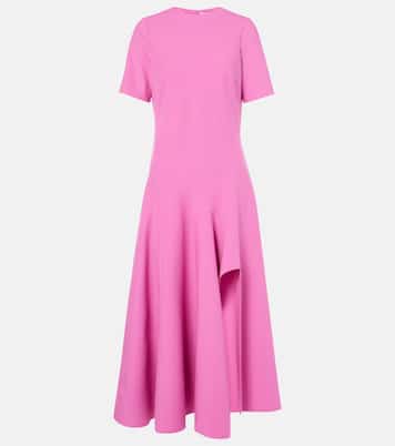Draped wool-blend midi dress | Oscar de la Renta