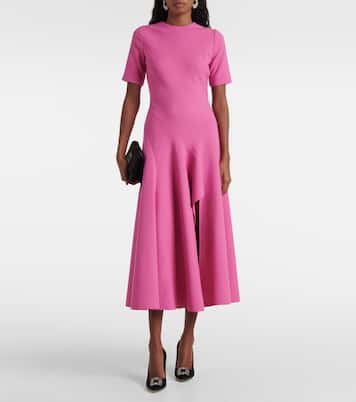 Draped wool-blend midi dress | Oscar de la Renta