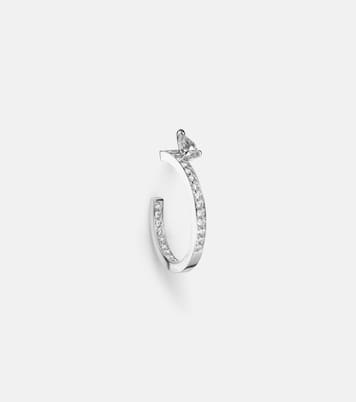 Boucle d'oreille unique Serti Sur Vide en or blanc 18 ct et diamants | Repossi