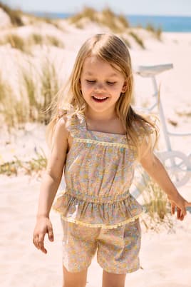 Floral cotton poplin romper | Patachou