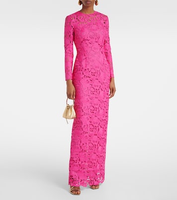 Floral asymmetric guipure gown | Oscar de la Renta