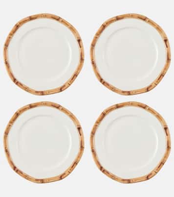 Bamboo set of 4 ceramic dessert plates | Les-Ottomans