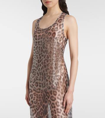 Robe longue en tulle à cristaux | Jacques Wei