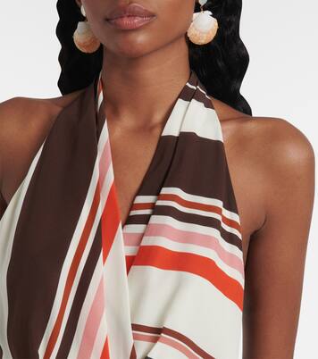 فستان قصير من الحرير الساتان بخطوط Thistle | SIR