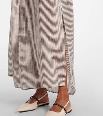 Hemdblusenkleid aus Leinen und Seide | Brunello Cucinelli