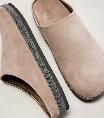 Monili suede clogs | Brunello Cucinelli