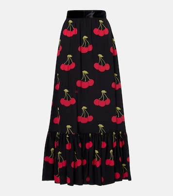Printed silk maxi skirt | Valentino