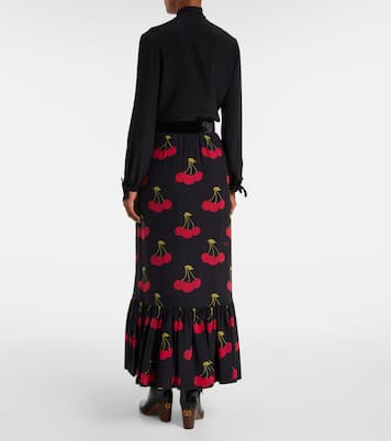 Printed silk maxi skirt | Valentino